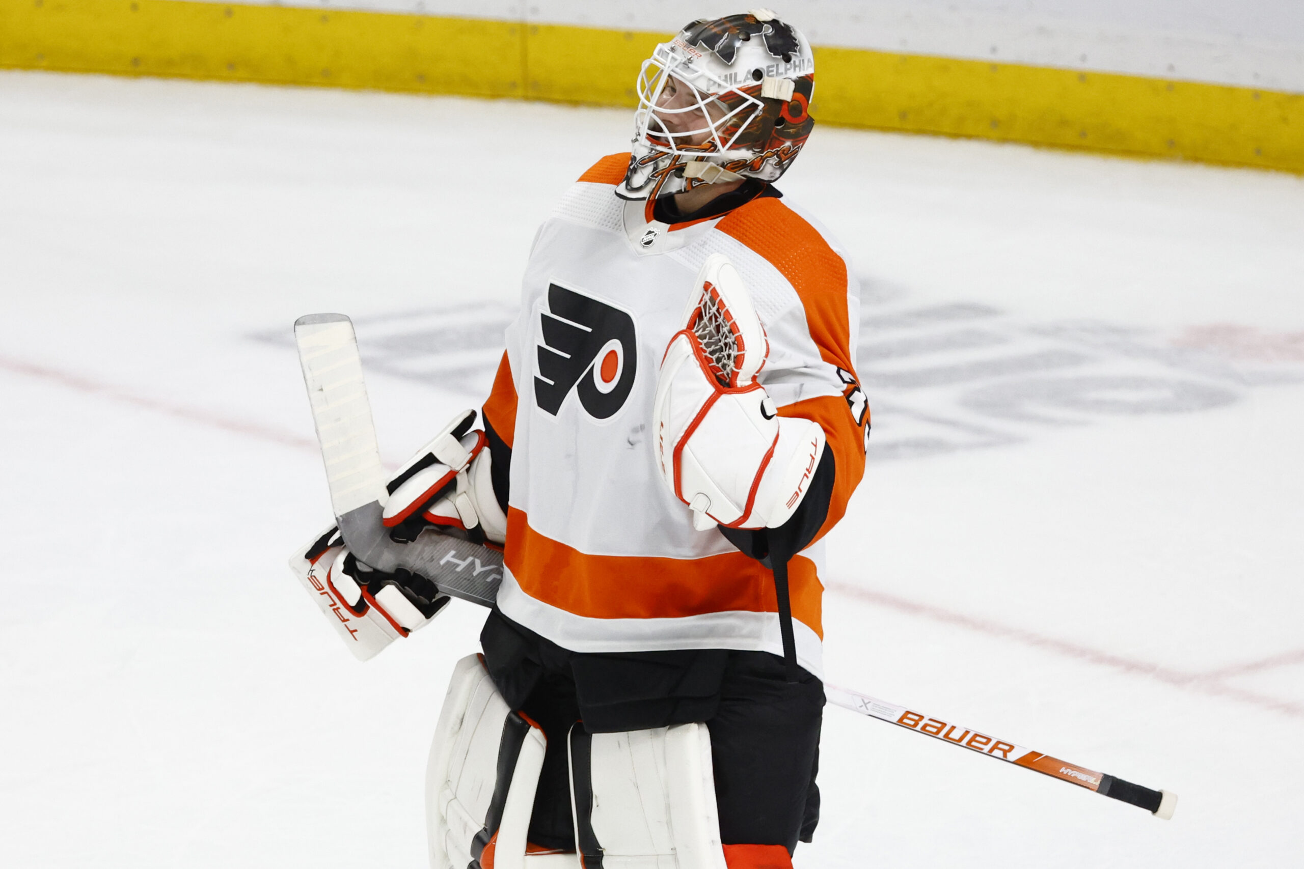 Sam Ersson, Philadelphia Flyers. (AP Photo/Jeffrey T. Barnes)