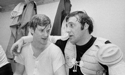 Boston Bruins' Bobby Orr, left, and Phil Esposito. AP Photo/Sal Veder)