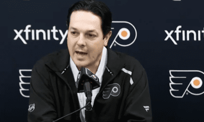 Philadelphia Flyers GM Danny Briere at news conference Tuesday in Voorhees. Flyers trade talk.
