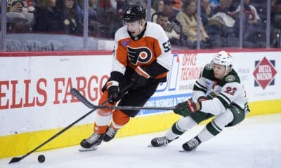 Minnesota Wild center Marco Rossi in action against the Philadelphia Flyers