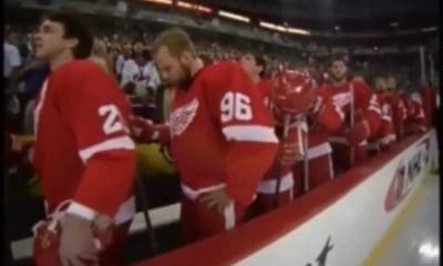 Red WIngs bench