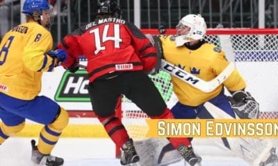 The Detroit Red Wings took defenseman Simon Edvinsson with the No. 6 pick.