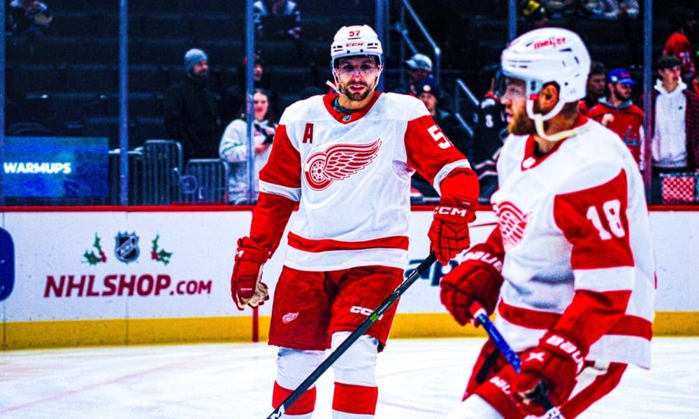 Red Wings Andrew Copp and David Perron