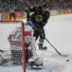 Rochester Americans goalie Malcolm Subban makes a stop against the Hershey Bears in Game 1 of the Eastern Conference Finals. (Tori Hartman/Hershey Bears)