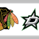 Chicago Blackhawks and Dallas Stars logos.