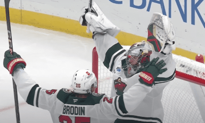 Minnesota Wild Goaltender Filip Gustavsson scores an empty net goal to help lift the Wild over the St. Louis Blues on Tuesday night.