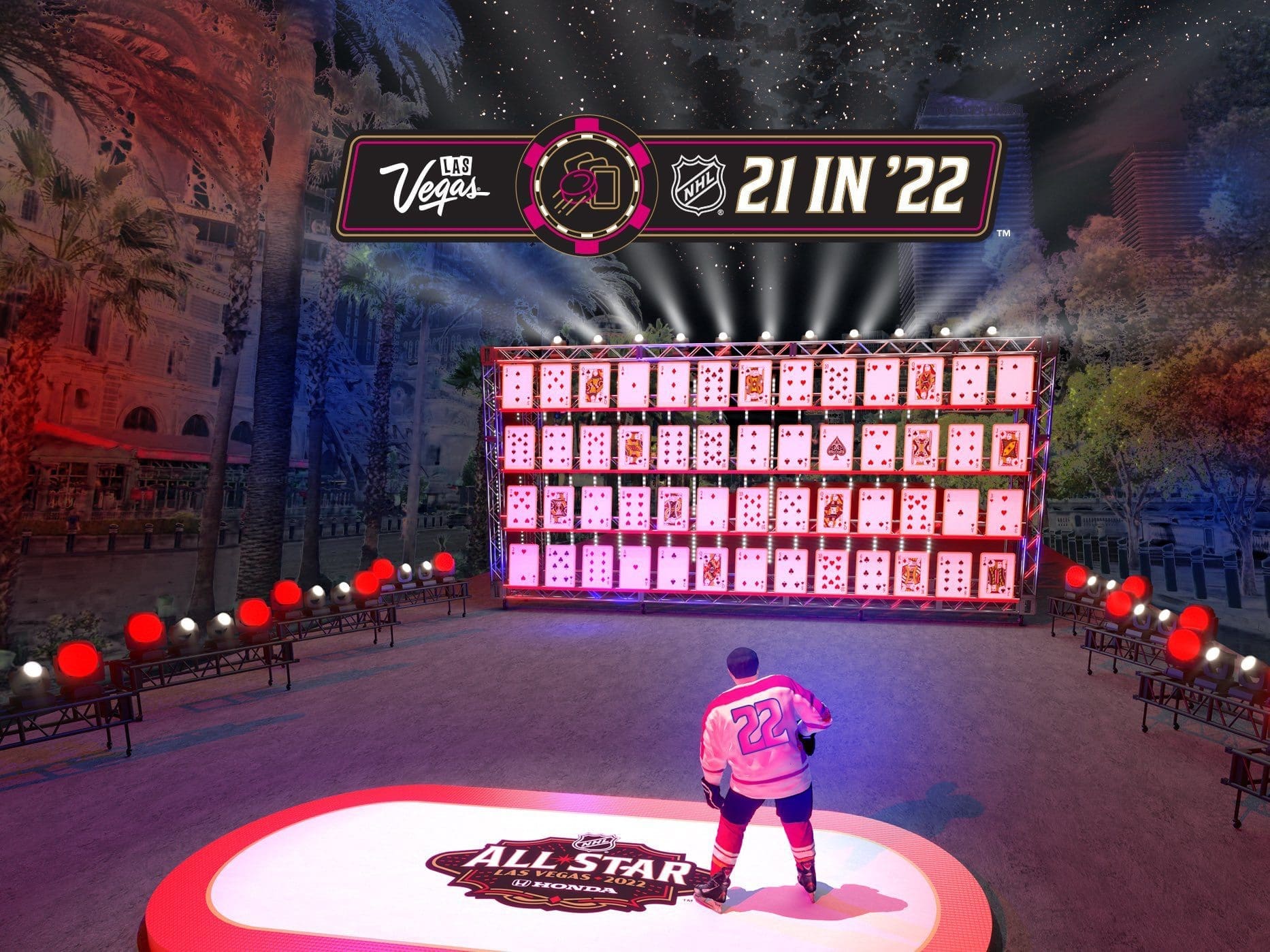 2022 NHL All-Star Game 21 in 22 blackjack on ice Vegas Golden Knights NHL (Photo- NHL/ESPN)