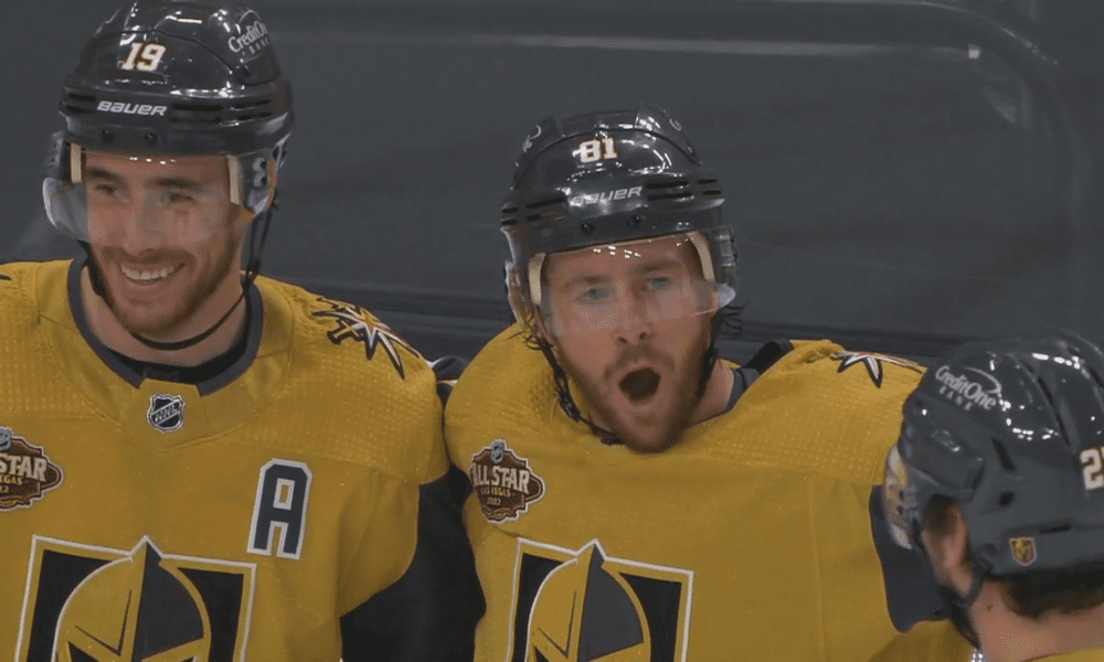 Jonathan Marchessault game-tying goal Vegas Golden Knights 1/21 (Photo- At&t Sportsnet Screenshot)