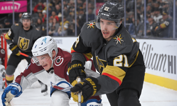 Brett Howden and Cale Makar Vegas Golden Knights Colorado Avalanche (Photo- Vegas Golden Knights via NHL.com)