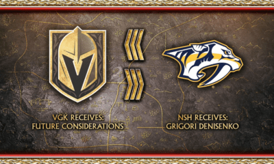 Vegas Golden Knights, Nashville Predators Trade Graphic (Photo/Screenshot- Vegas Golden Knights via Twitter)
