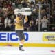 Vegas Golden Knights right wing Reilly Smith skates with the Stanley Cup after the Knights defeated the Florida Panthers 9-3 in Game 5 of the NHL hockey Stanley Cup Finals Tuesday, June 13, 2023, in Las Vegas. The Knights won the series 4-1. (AP Photo/John Locher)