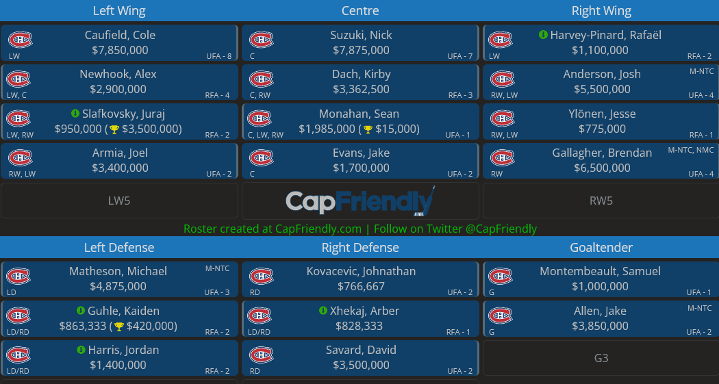 Montreal Canadiens lineup without Petry