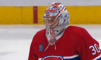 Montreal Canadiens goalie Cayden PRimeau