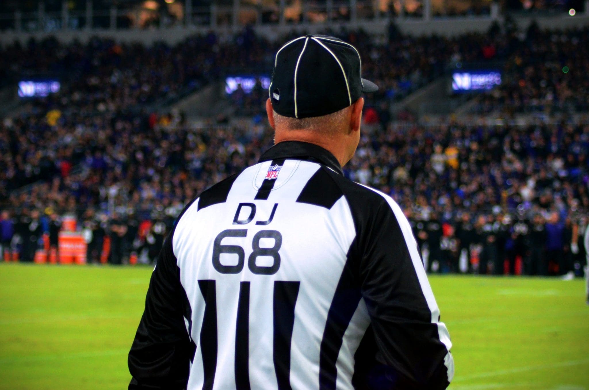 An NFL referee looks on as the Steelers face the Ravens on Jan. 1, 2022 in Baltimore. (Mitchell Northam / Steelers Now)