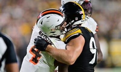 Photo: Steelers Calvin Austin III Celebrates Punt Return - PIT2023081914 