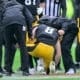 Pittsburgh Steelers quarterback Kenny Pickett is injured against the Jacksonville Jaguars on Oct. 29, 2023. -- Ed Thompson / Steelers Now