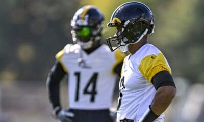 Pittsburgh Steelers WR George Pickens and Russell Wilson