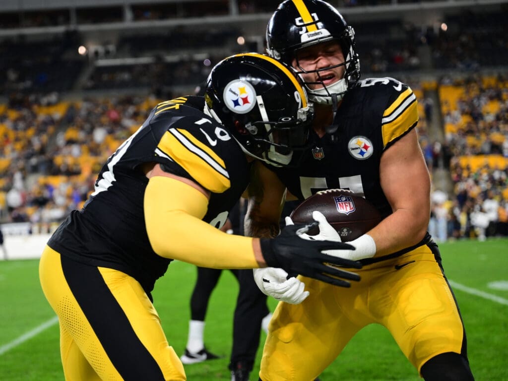 Pittsburgh Steelers OLB Nick Herbig and T.J. Watt