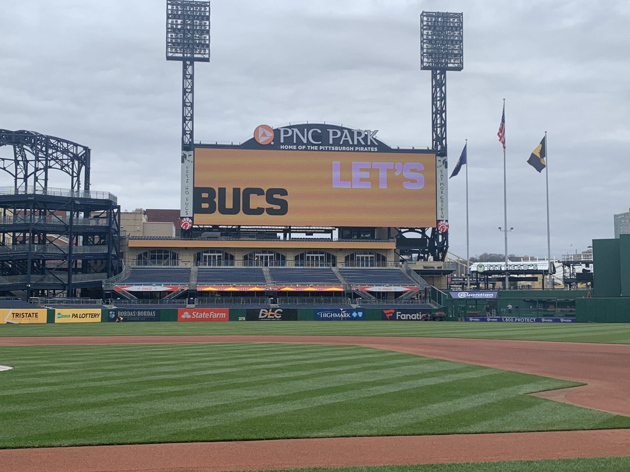 The updated video board at PNC Park.