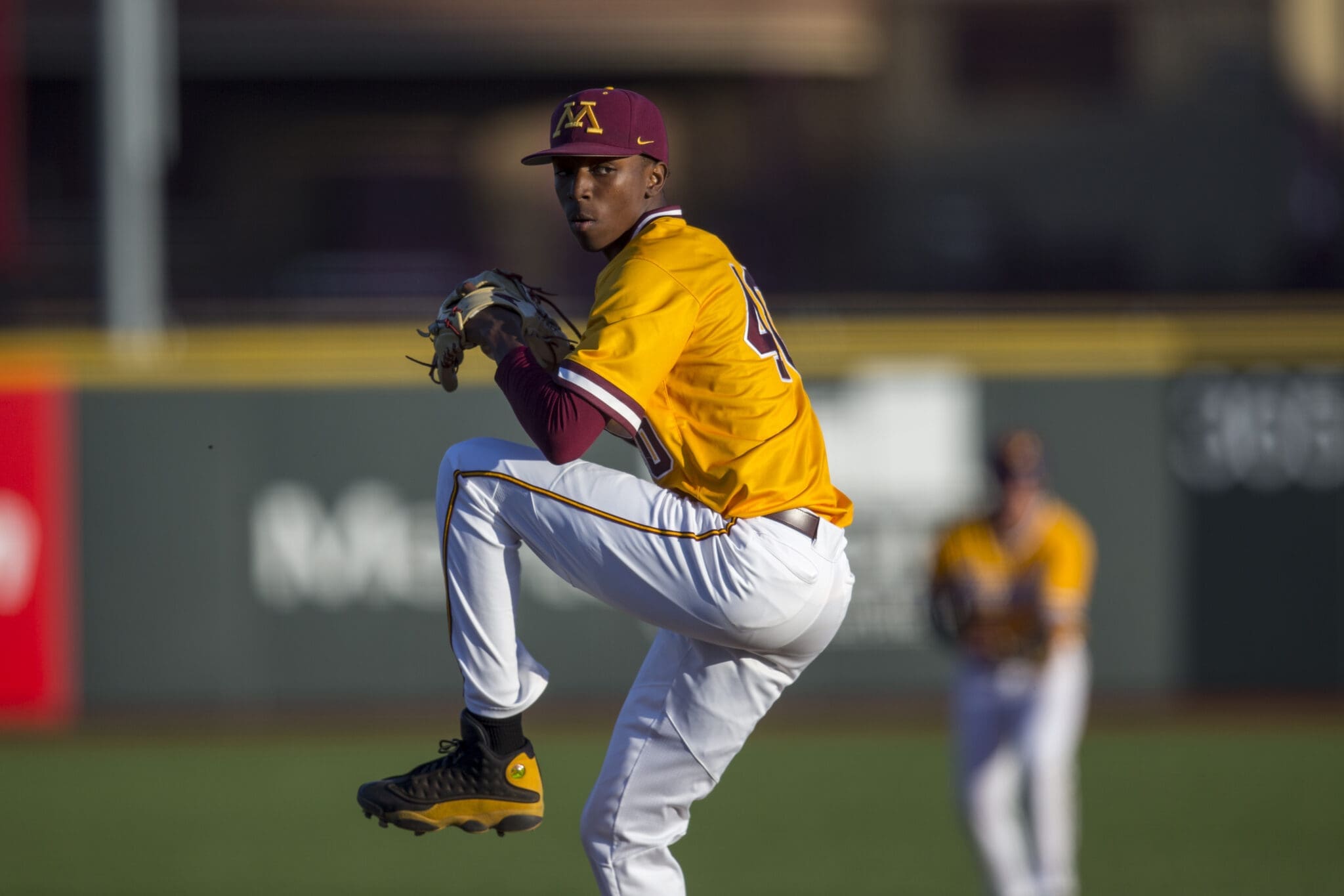 Pirates right-handed pitcher J.P. Massey takes the mound as a member of the Minnesota Golden Gophers.