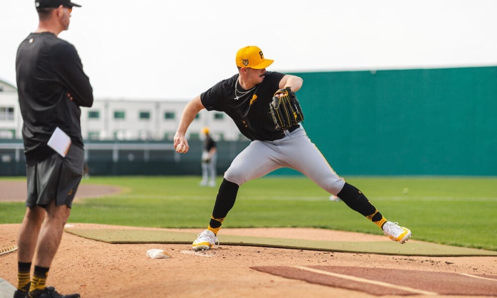 Pirates' 2023 first overall pick Paul Skenes takes the mound in Spring Training.