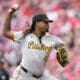 Pittsburgh Pirates pitcher Luis L. Ortiz throws during the first inning of a baseball game against the Cincinnati Reds, Wednesday, June 26, 2024 in Cincinnati. (AP Photo/Jeff Dean)