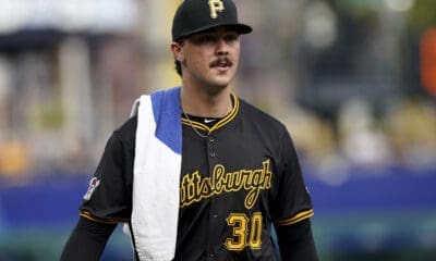 Pittsburgh Pirates pitcher Paul Skenes heads to the dugout before a baseball game against the St. Louis Cardinals Tuesday, July 23, 2024, in Pittsburgh. (AP Photo/Matt Freed)