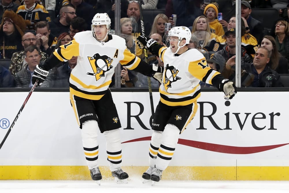 Pittsburgh Penguins Bryan Rust and Evgeni Malkin