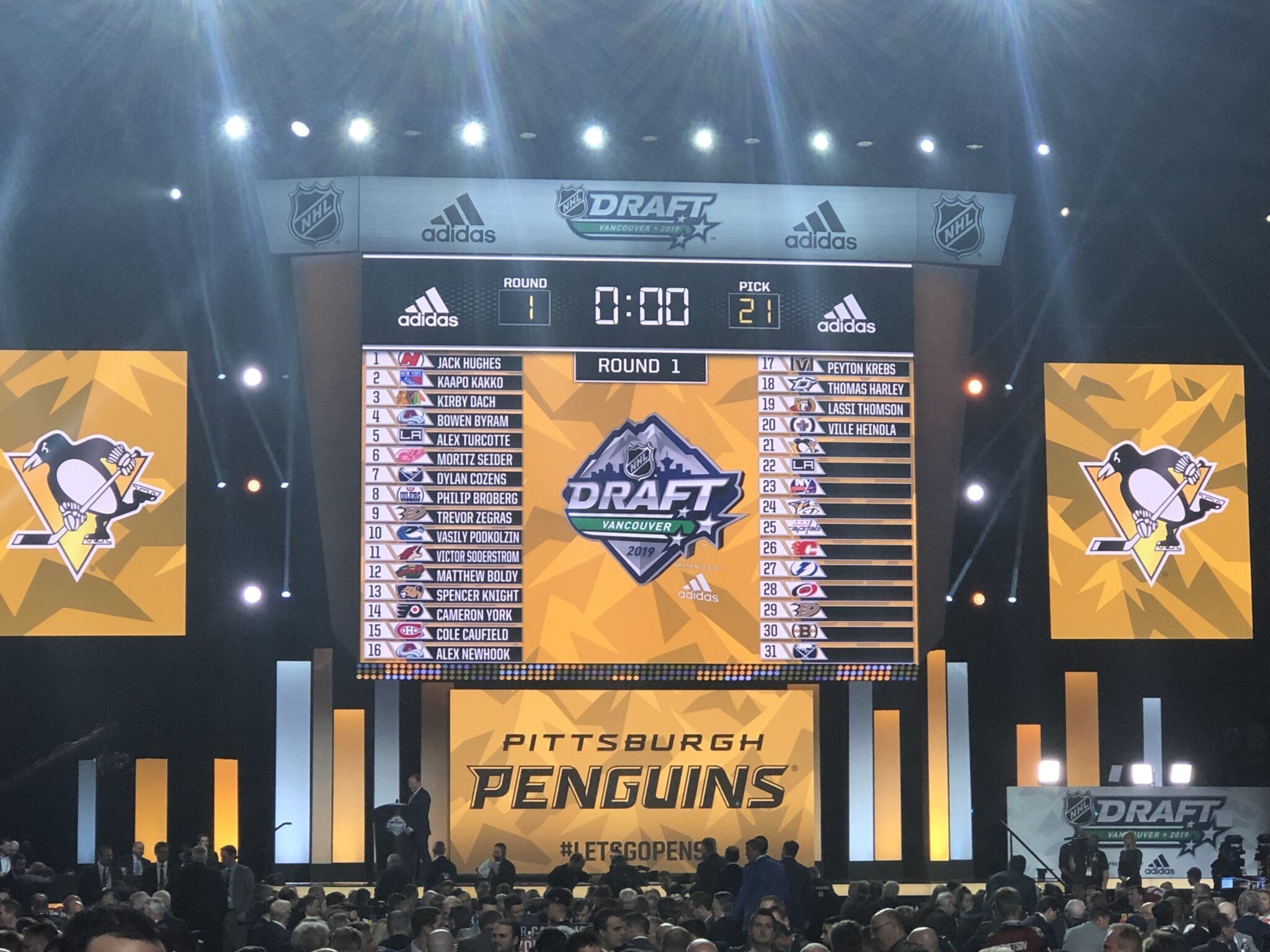 2020 NHL Draft Pittsburgh Penguins