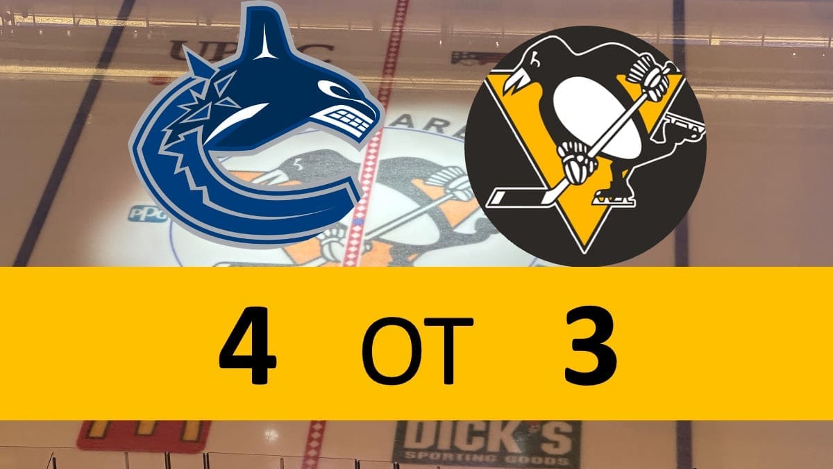 Pittsburgh Penguins Game 4-3 OT loss Vancouver Canucks