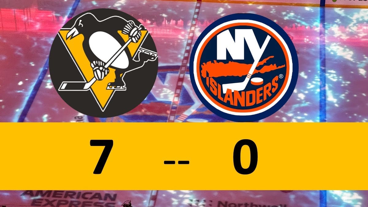 Pittsburgh Penguins Game, win 7-0 over New York Islanders