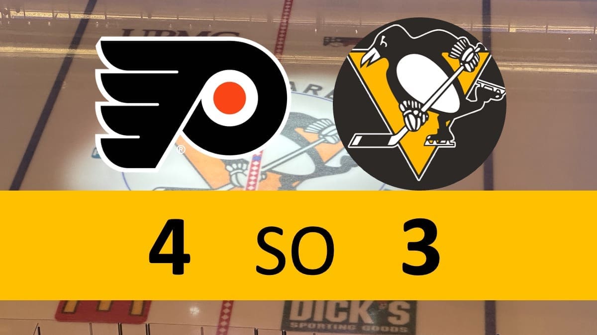 Pittsburgh Penguins game 4-3 SO loss Philadelphia Flyers
