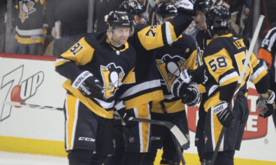 Pittsburgh Penguins Phil Kessel, Sidney Crosby, Kris Letang and Evgeni Malkin