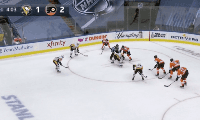 Pittsburgh Penguins screen shot vs. Philadelphia Flyers