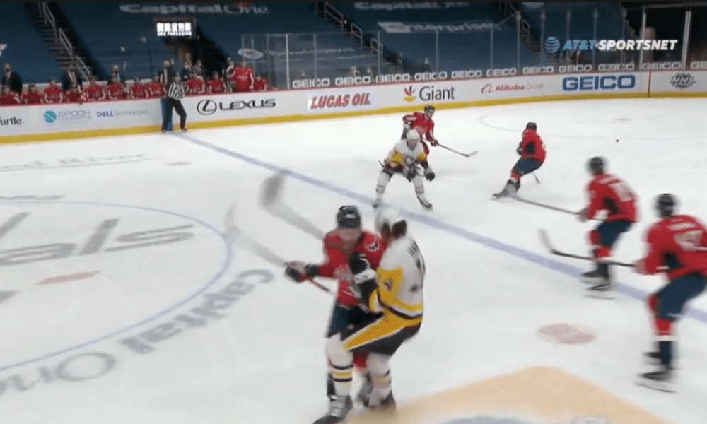 Pittsburgh Penguins Tom Wilson hit Mark Jankowski