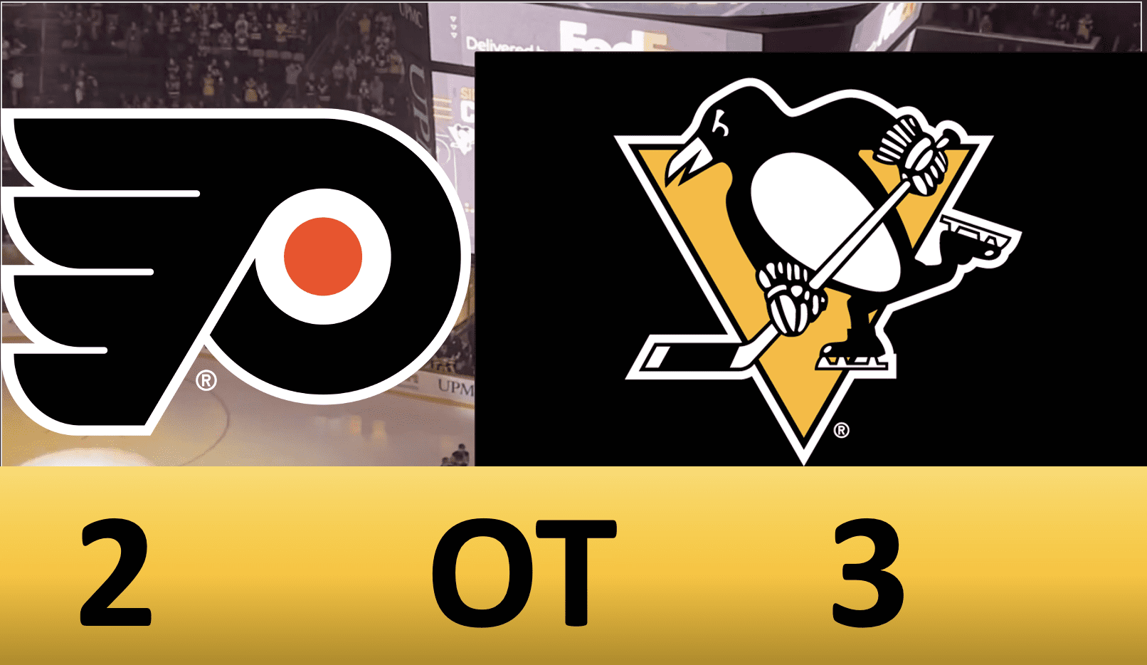 Pittsburgh Penguins OT Winner, Philadelphia Flyers