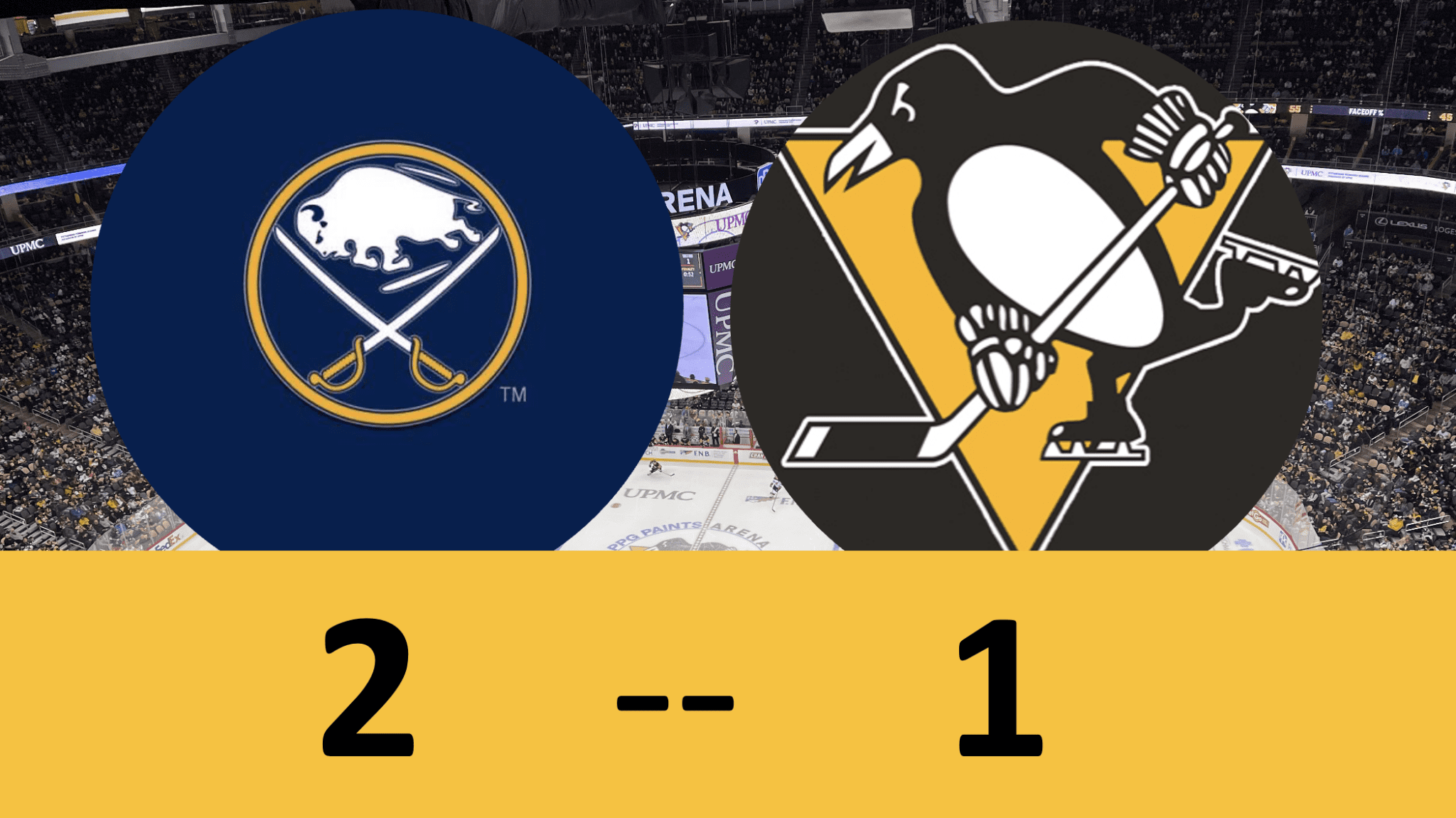 Pittsburgh Penguins lose to Buffalo Sabres 2-1