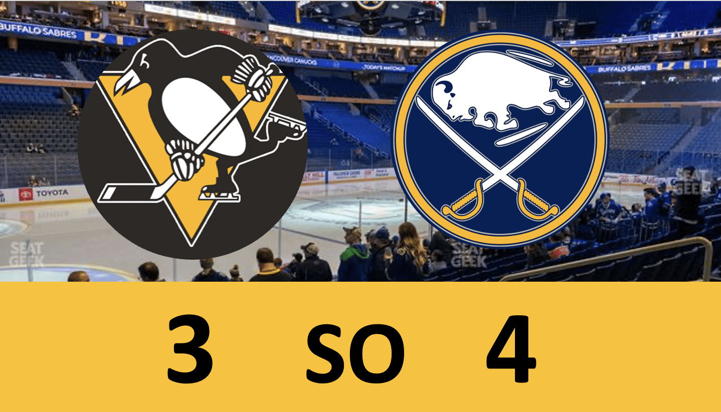 Pittsburgh Penguins shootout win, Buffalo Sabres 4-3
