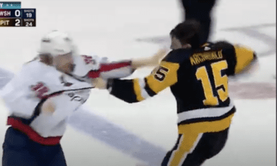 Pittsburgh Penguins, Josh Archibald fight vs. Rasmus Sandin