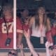 Taylor Swift watches her rumored boyfriend Travis Kelce at yesterday's Kansas City Chiefs game alongside Kelce's mother.