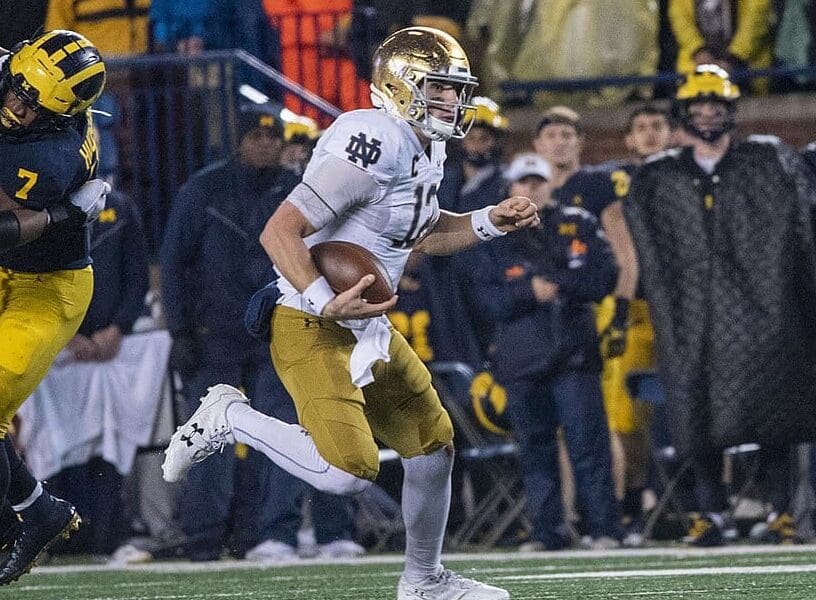 Ian Book of Notre Dame has signed with the New England Patriots