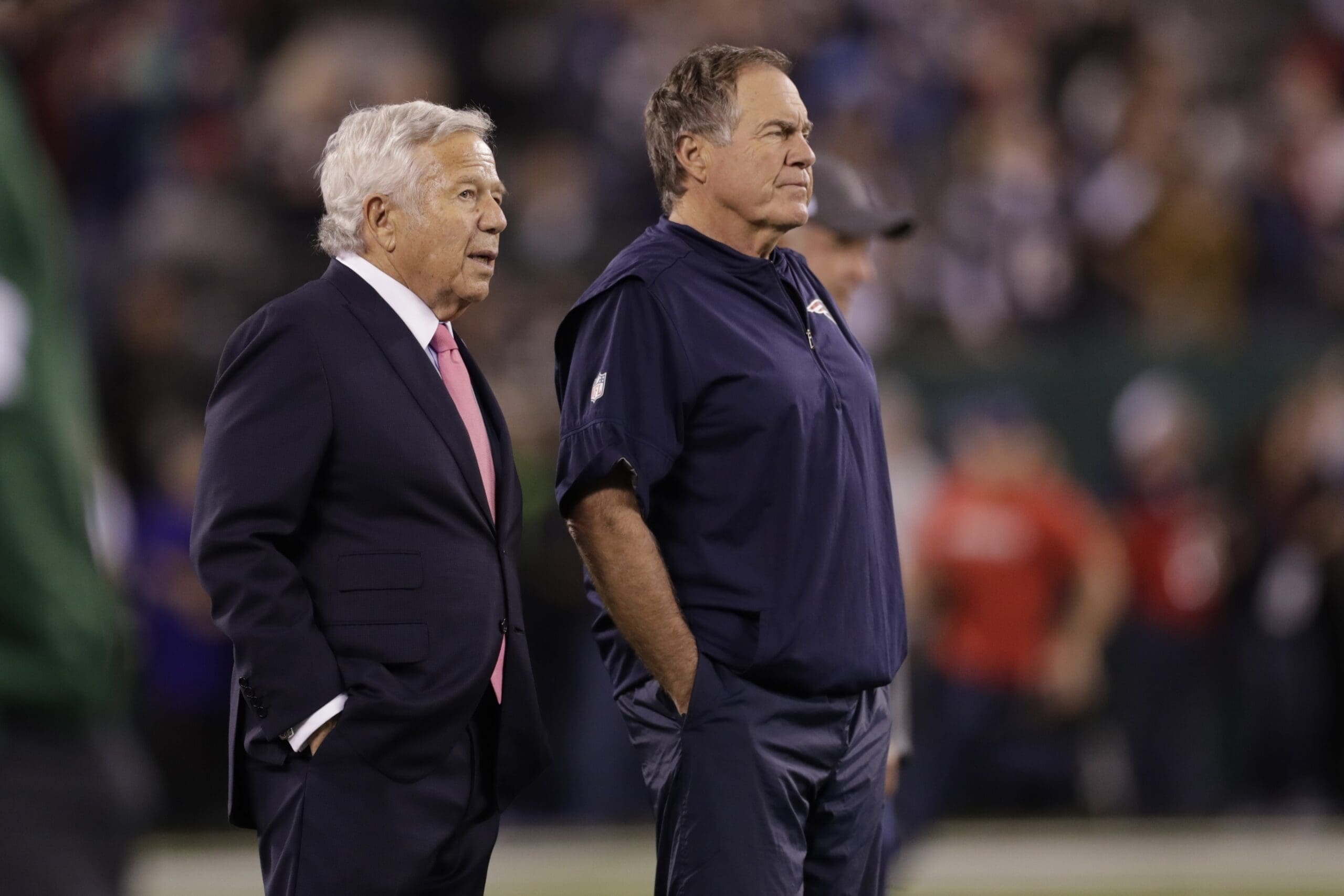 New England Patriots owner Robert Kraft and head coach Bill Belichick