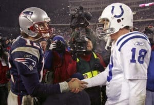 New England Patriots Tom Brady and Indianapolis Colts Peyton Manning