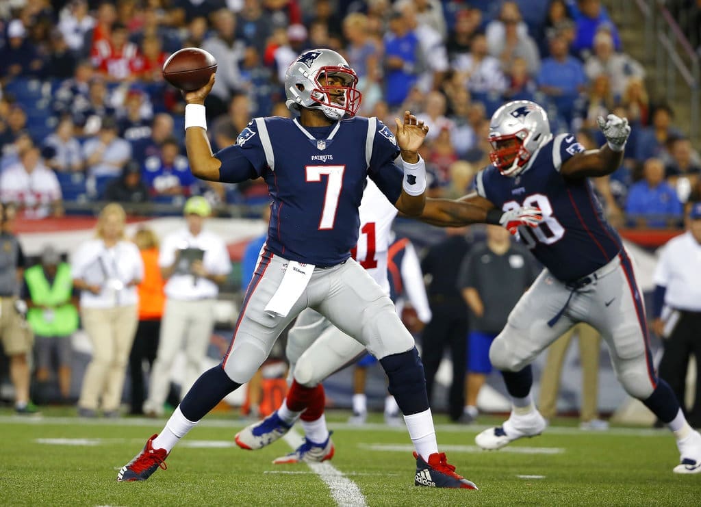 New England Patritos quarterback Jacoby Brissett