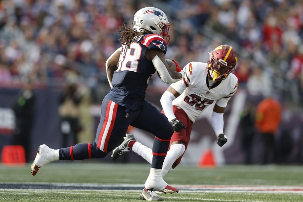 New England Patriots running back Rhamondre Stevenson