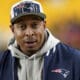 New England Patriots defensive line coach DeMarcus Covington stands on the sidelines before an NFL football game against the Pittsburgh Steelers Thursday, Dec. 7, 2023, in Pittsburgh. (AP Photo/Matt Freed)