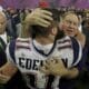 New England Patriots head coach Bill Belichick congratulates Julian Edelman, after defeating the Atlanta Falcons in overtime at the NFL Super Bowl 51 football game Sunday, Feb. 5, 2017, in Houston. The Patriots defeated the Falcons 34-28. The Dynasty. (AP Photo/Matt Slocum)