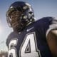 UConn offensive lineman Christian Haynes (64) celebrates after a play during the first half of an NCAA college football game against North Carolina State in East Hartford, Conn., Thursday, Aug. 31, 2023. (AP Photo/Bryan Woolston)