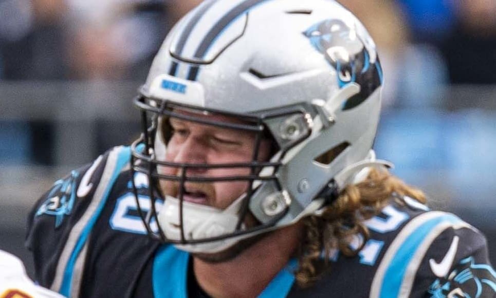 Carolina Panthers offensive lineman Brady Christiansen