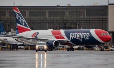 New England Patritos team plane